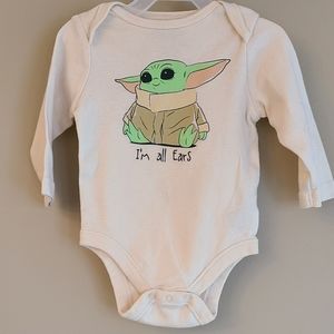 Star Wars Yoda beige long sleeved onesie/bodysuit